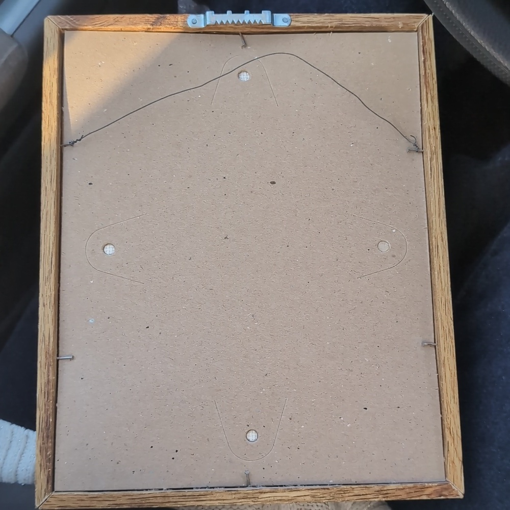 Framed Cross-Stitch Art with Cat and Stove - Picture 2 of 2